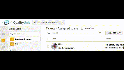 LiveAgent - Ticket-Anfragesteller Info in Tickettabs