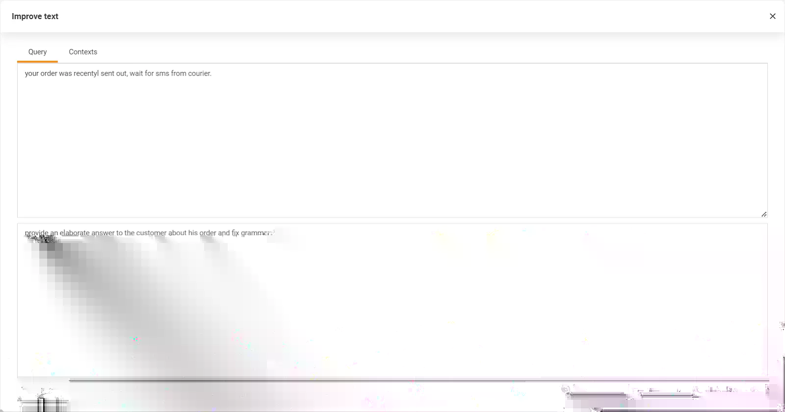 Bild zeigt LiveAgents Funktion Text verbessern