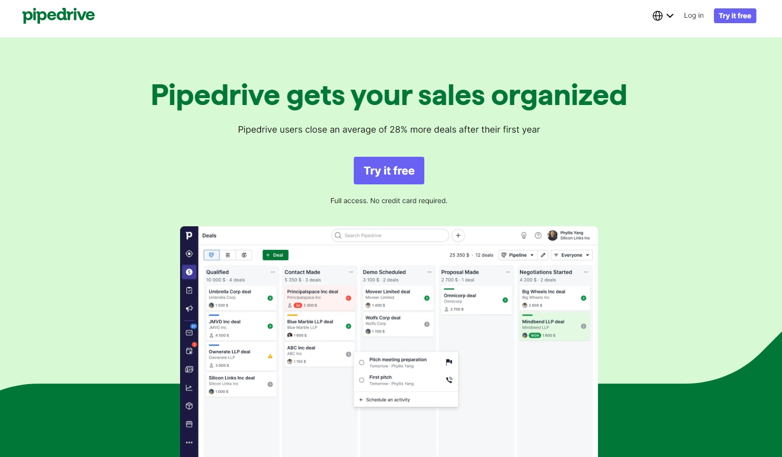 Pipedrive-Homepage