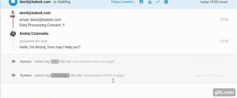 Beispiel für Echtzeit-Tippansicht