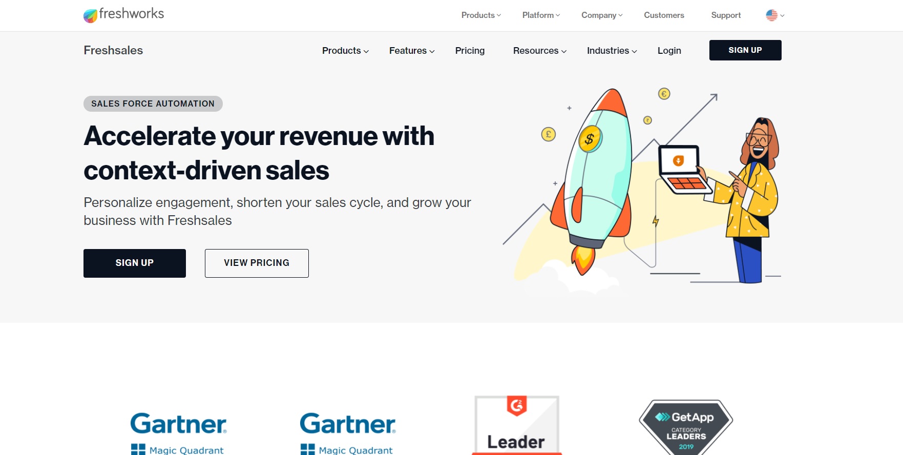 Freshworks Freshsales-Homepage