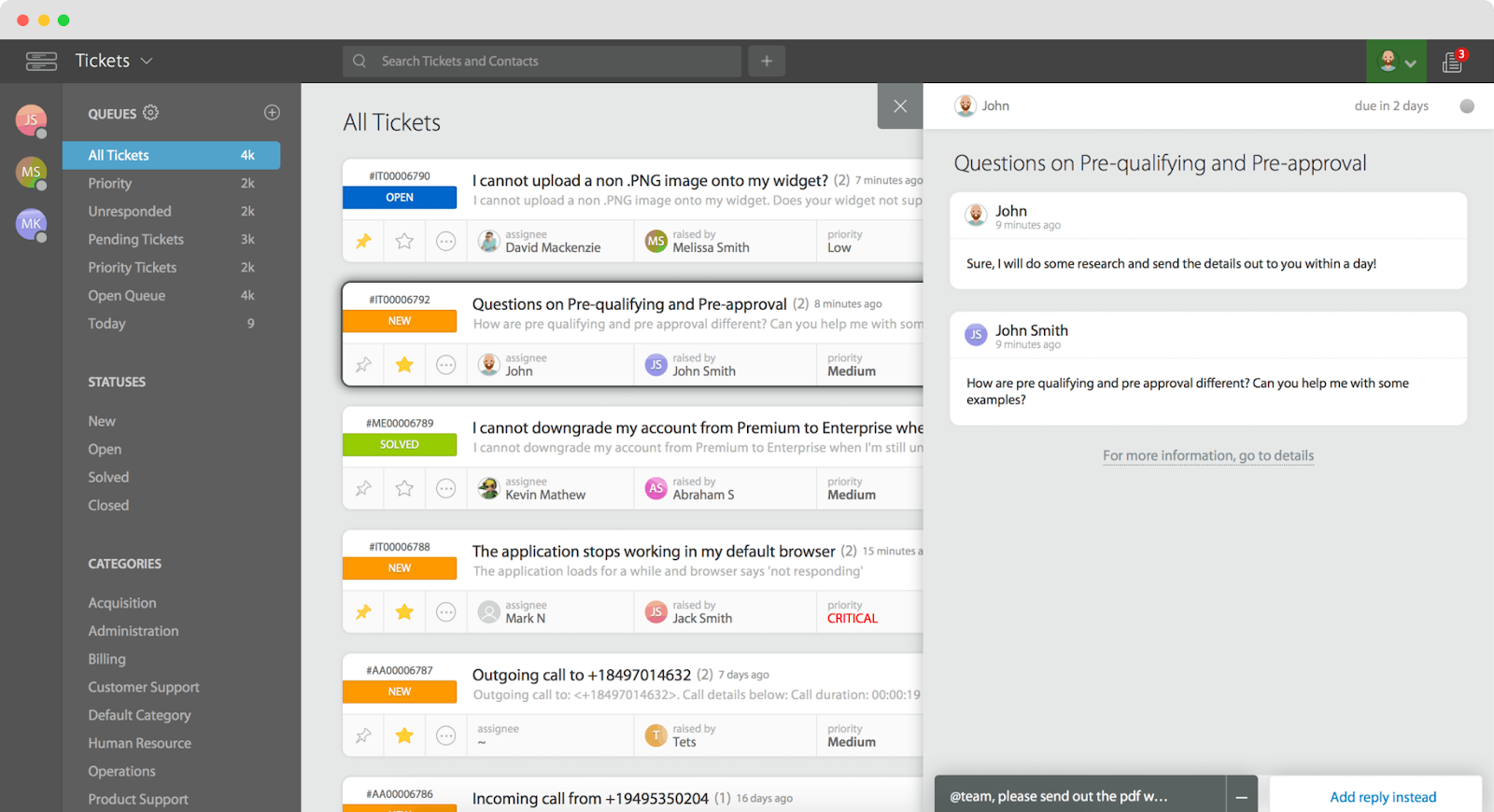 HappyFox-Benutzeroberfläche