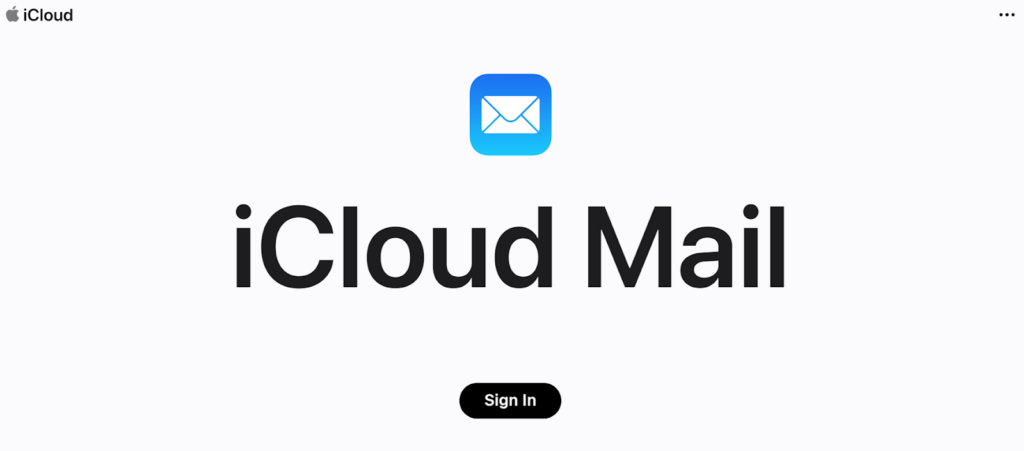 iCloud Mail-Startseite