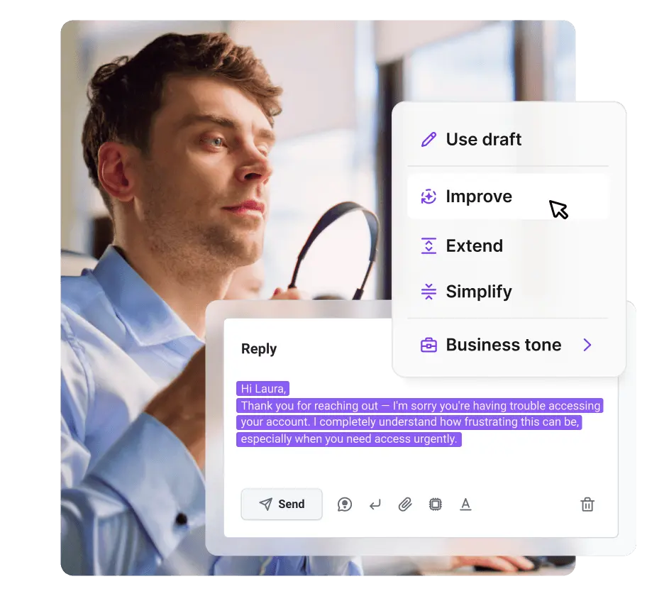 KI-Antwortverbesserer für Live-Chat-Agenten