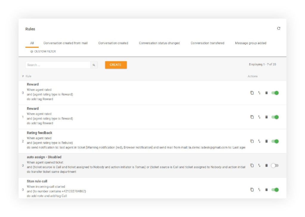 LiveAgent-Automatisierungsregeln