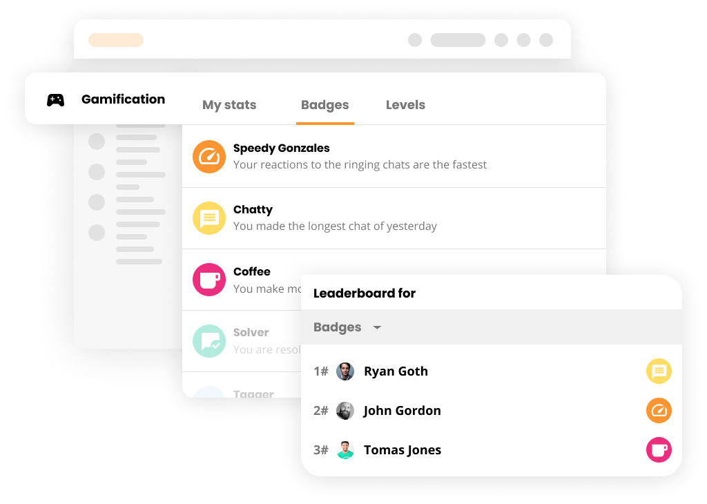 Visuelles Beispiel der Gamification-Funktion in LiveAgent