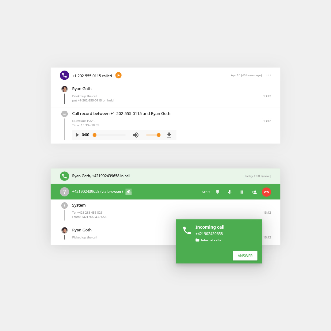Call Center Übersicht von LiveAgent - Unbegrenzte Aufzeichnungen und Anrufe, Keine zusätzlichen Gebühren