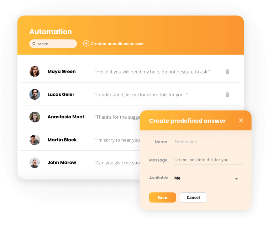Automatisierungen von LiveAgent - vordefinierte Antworten