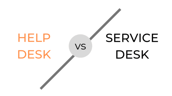 Illustration von Help Desk vs Service Desk