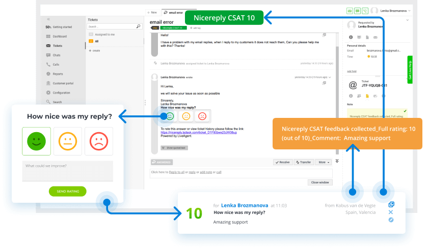 Kundenfeedback-Umfrage implementieren - LiveAgent