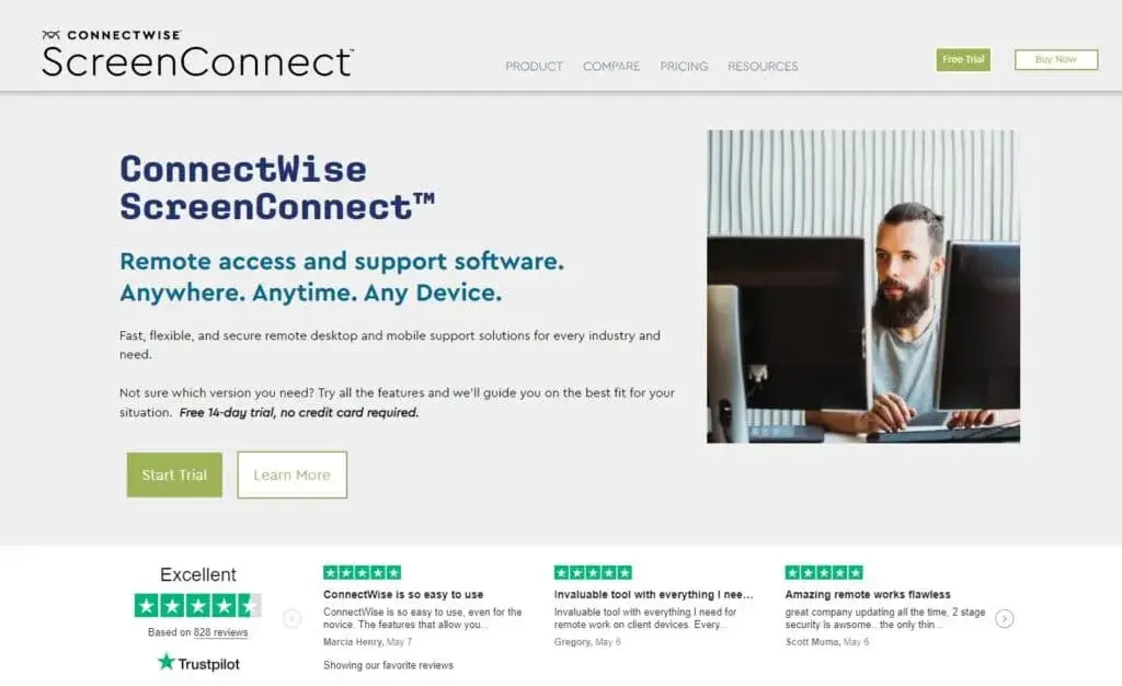 ConnectWise Control homepage