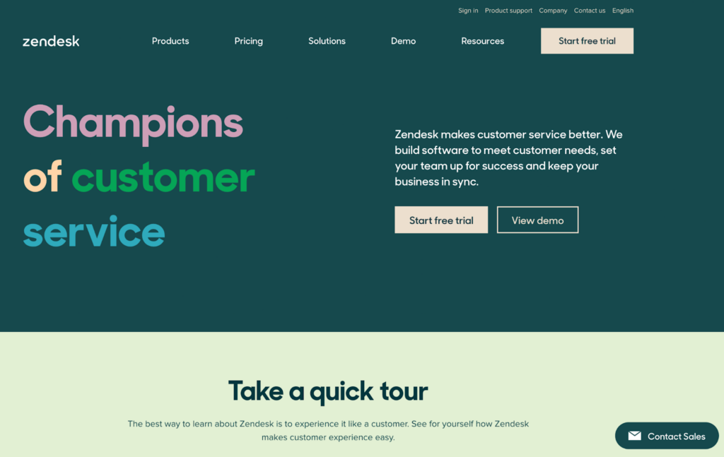 Zendesk Ticketing-Software-Homepage