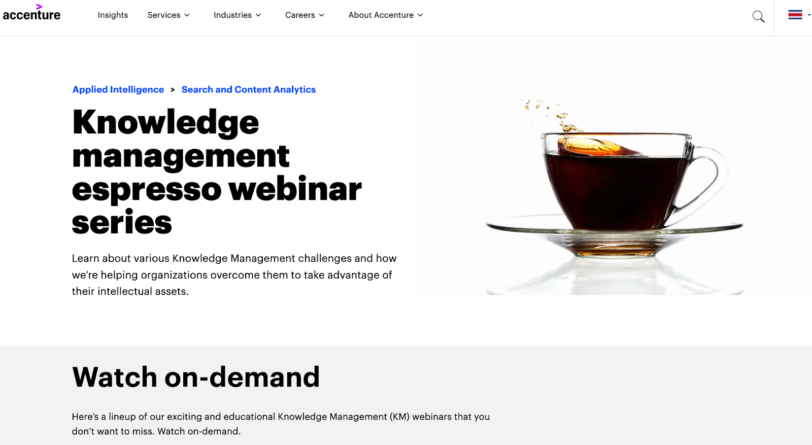 Ein Screenshot von Accentures Ressourcen, die durch Wissensmanagement geteilt werden