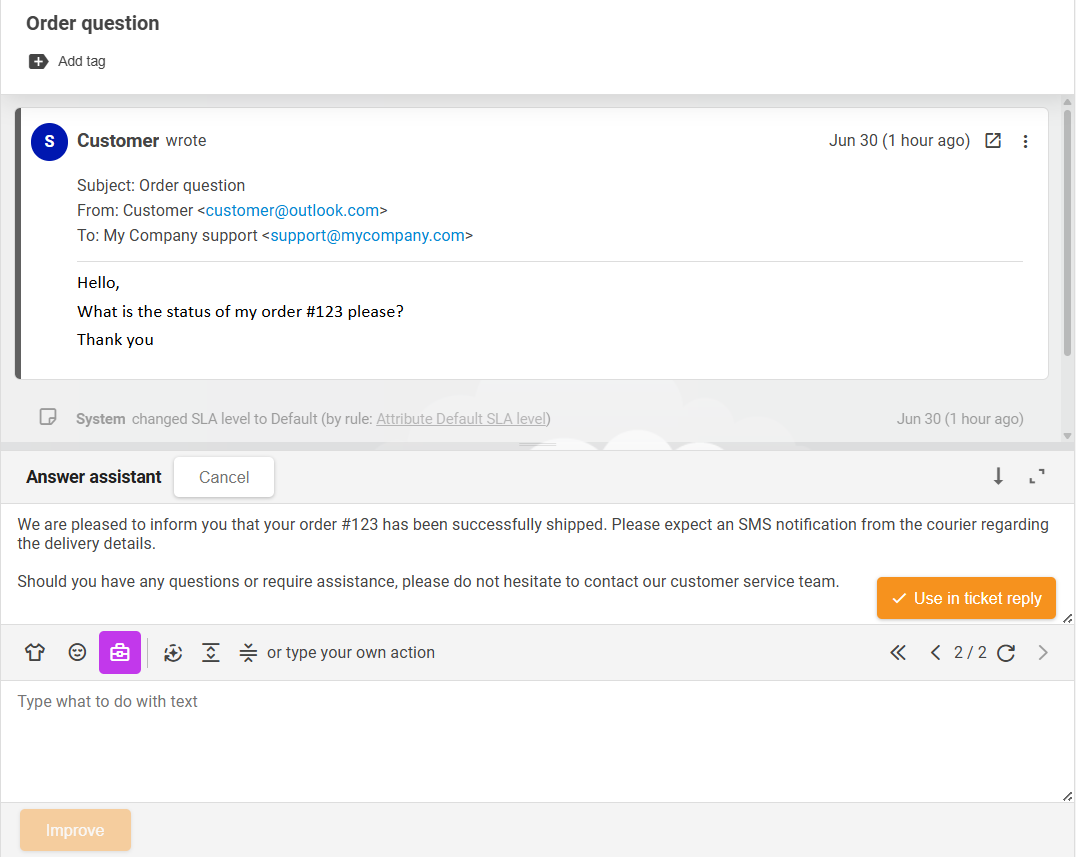 LiveAgent Übersicht KI-Antwortassistent Funktion