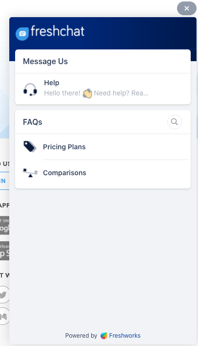 FreshChat Live-Chat-Fenster