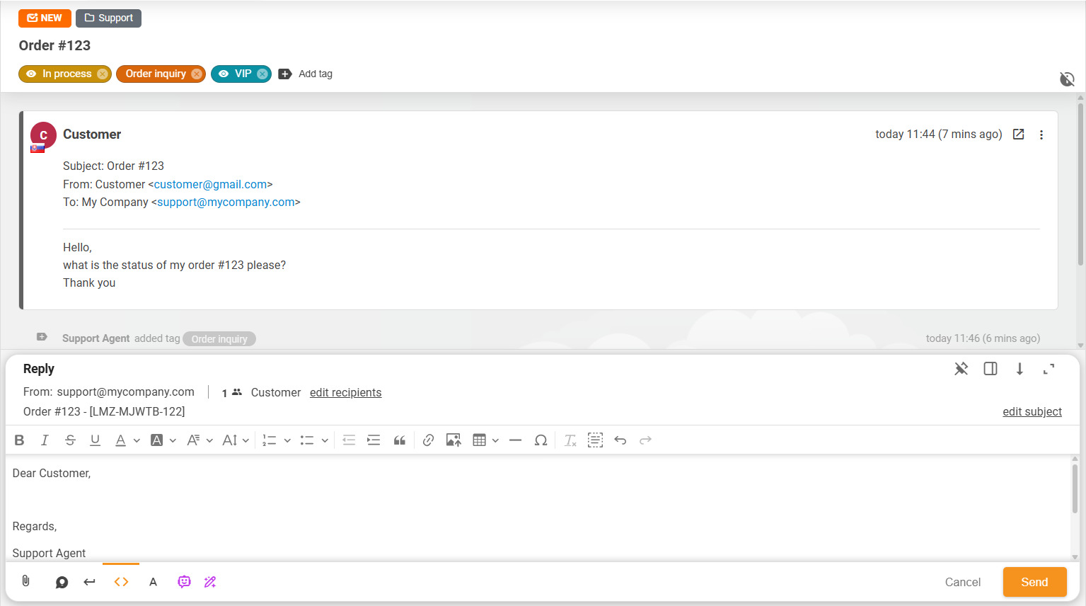 Verbessertes Ticket-Layout und Aktionsfeld