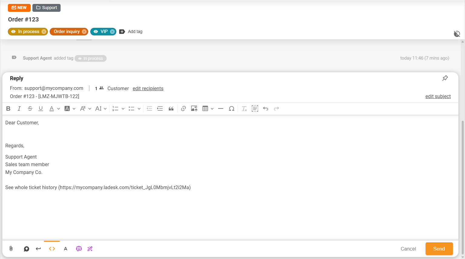Anheften- und Loslösen-Funktion von LiveAgent