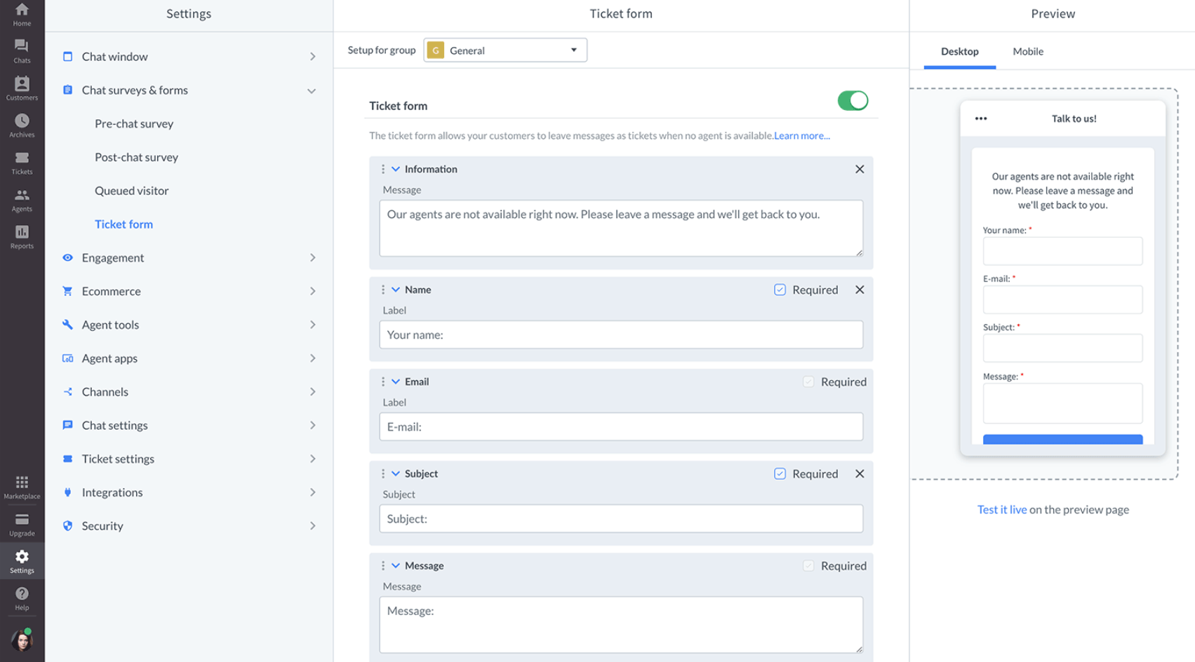 LiveChat Omnichannel-Management