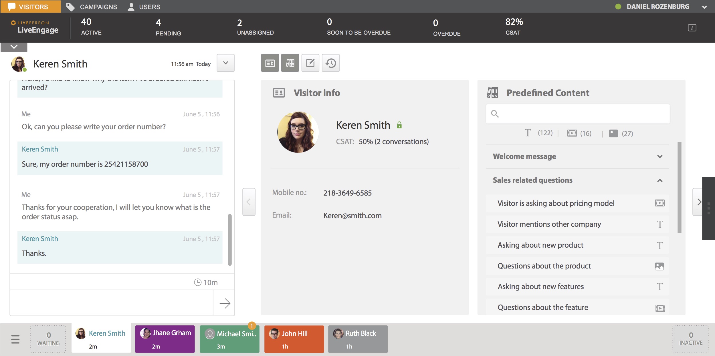 LivePerson laufendes Chat-Fenster