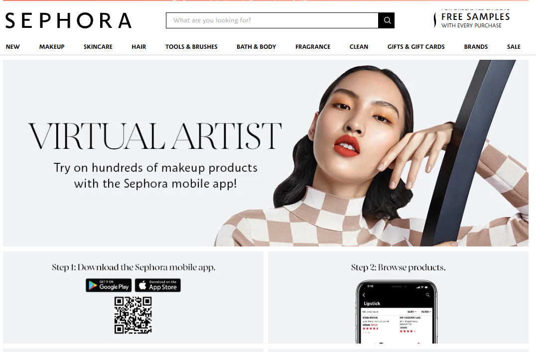 Sephora Virtual Assistant. Virtual Artist Vorschau