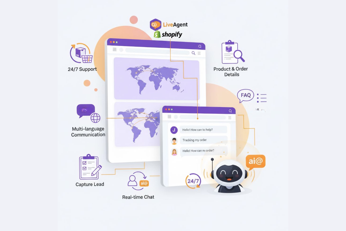 Die Integration von Shopify mit dem LiveAgent KI-Chatbot