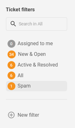 Überarbeitete Standard-Ticket-Filter LiveAgent
