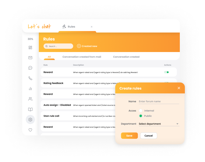 LiveAgent's Automatisierungsfunktion für Workflow-Management