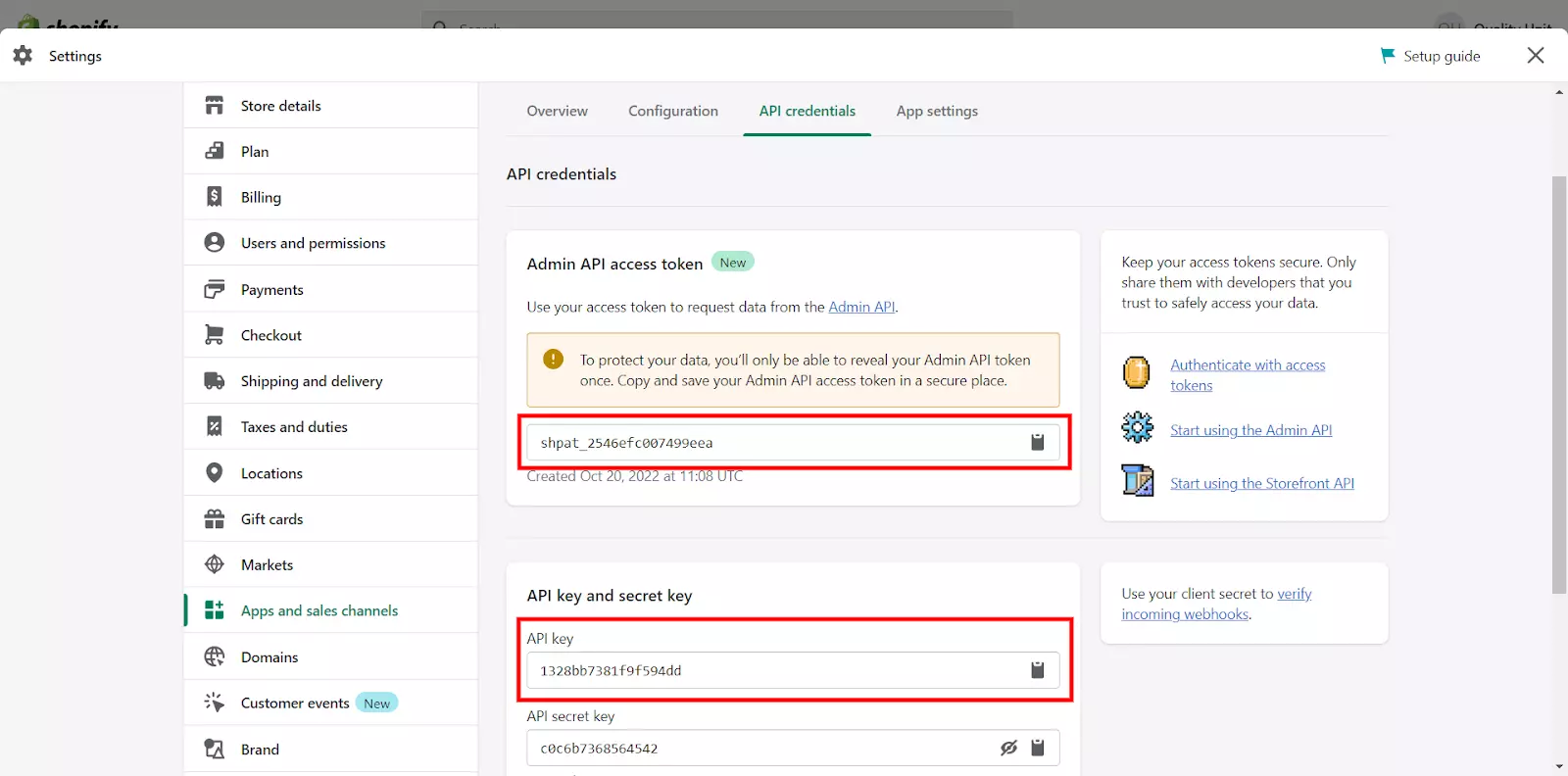 Zugriff auf Token und API-Schlüssel zur Konfiguration des Plugins in LiveAgent