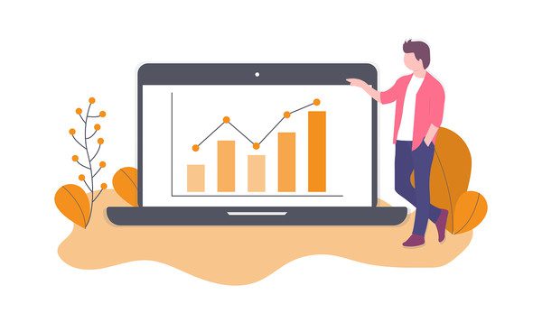 Illustration eines Berichts zu Kundenkontaktpunkten