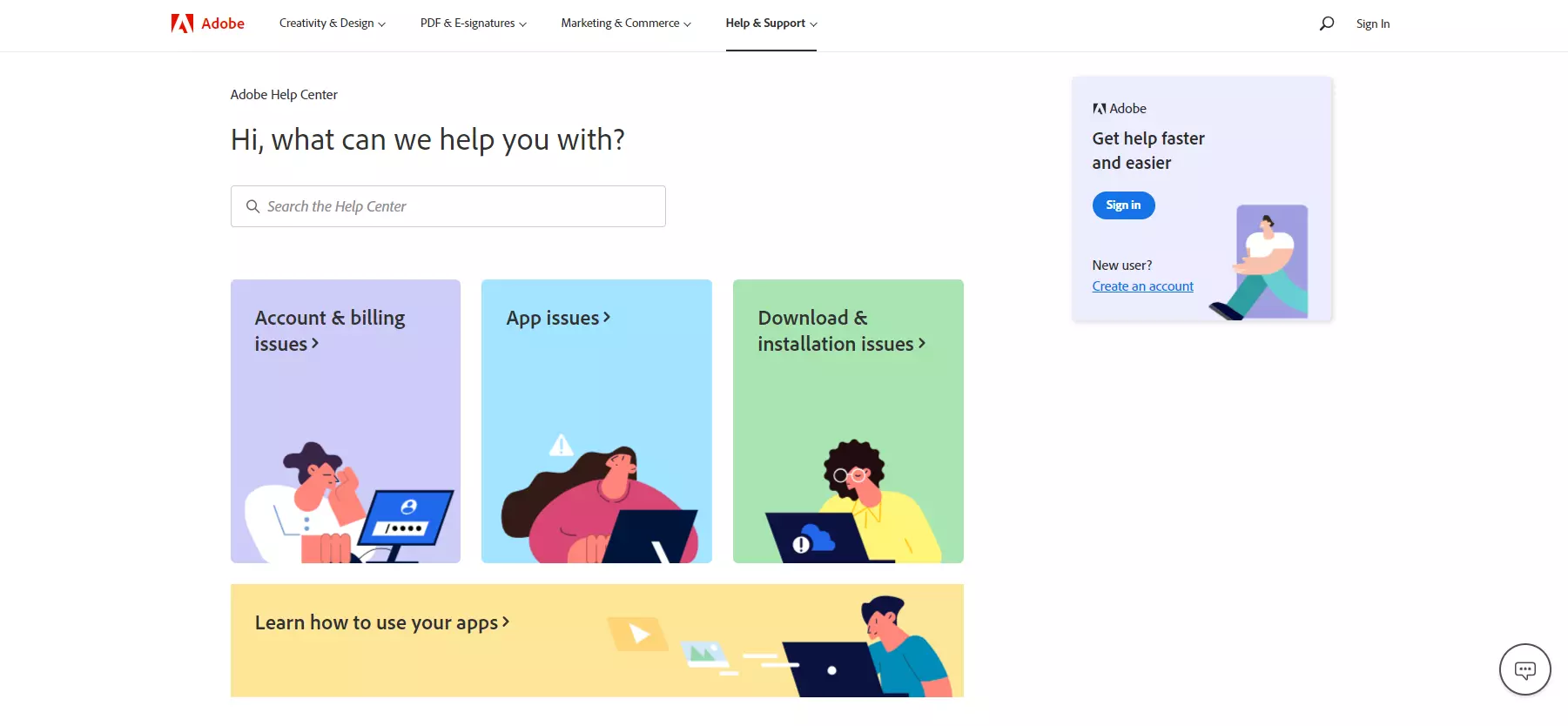 Adobes Support-Center