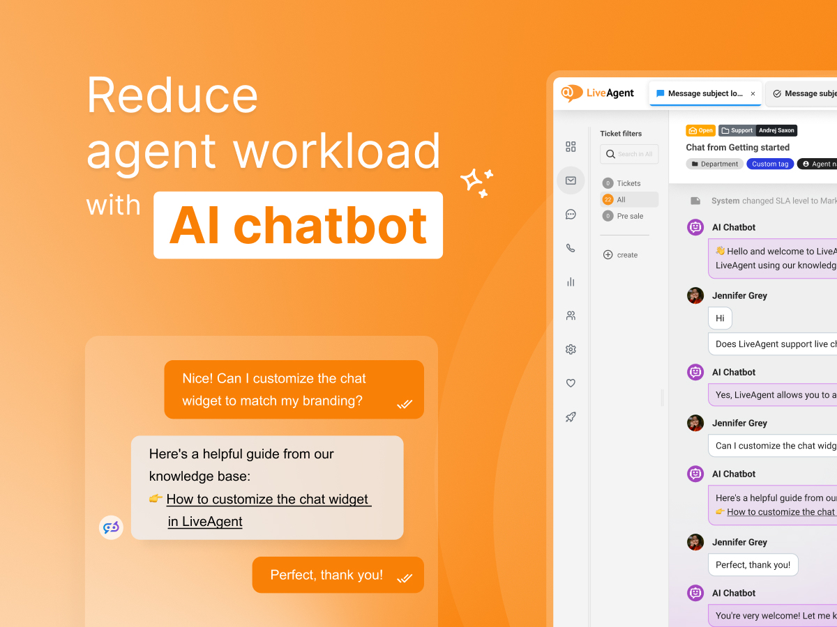 LiveAgent KI-Chatbot-Schnittstellenscreenshot