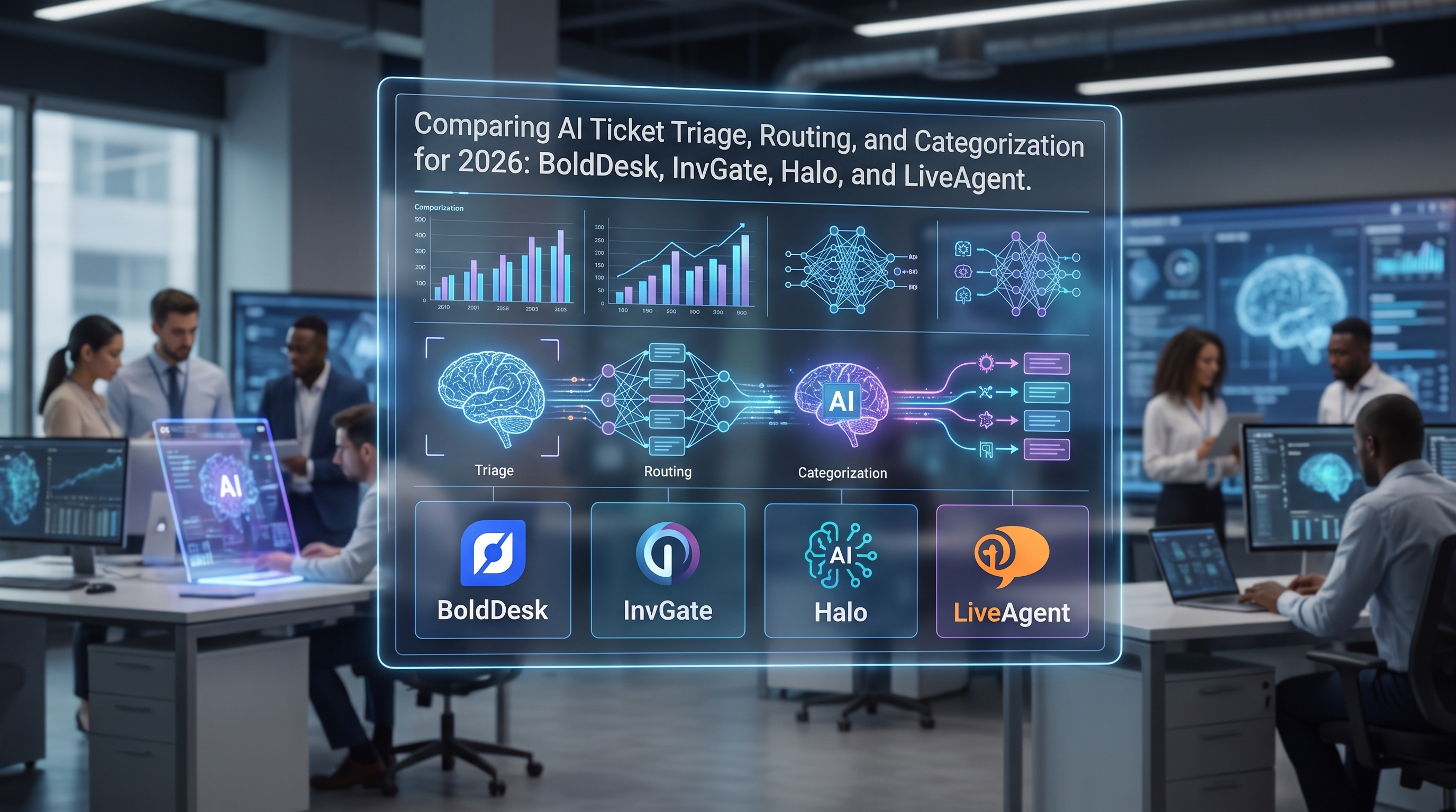 BoldDesk vs InvGate vs Halo vs LiveAgent: KI-Ticket-Triage, Routing und Kategorisierung im Vergleich für 2026