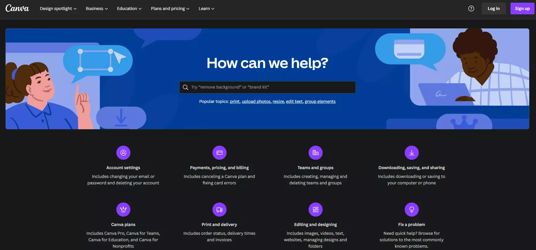 Canvas Wissensdatenbank