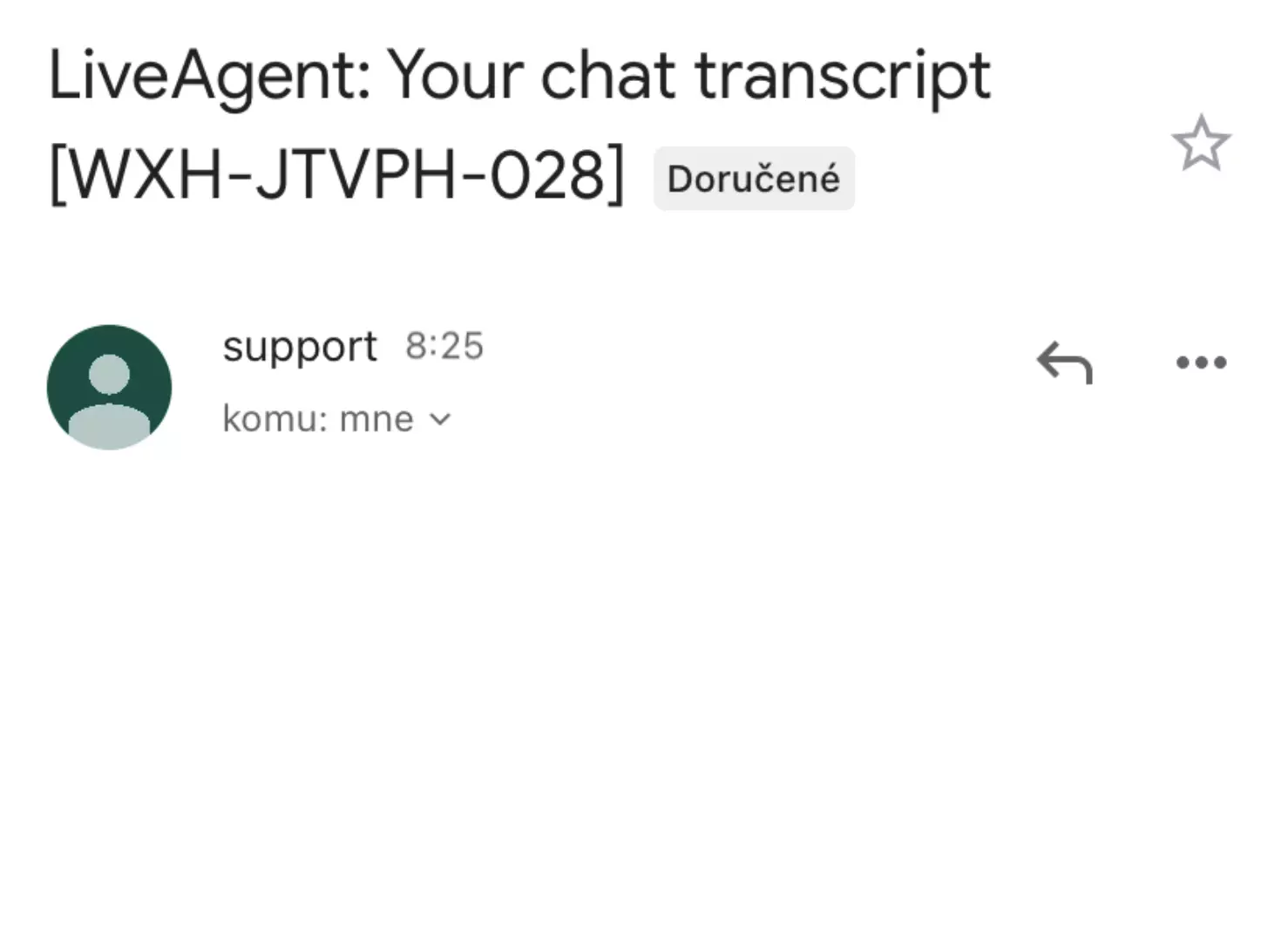 Ein Bild, das ein leeres Chat-Transkript aufgrund eines Fehlers in früheren Versionen von LiveAgent zeigt