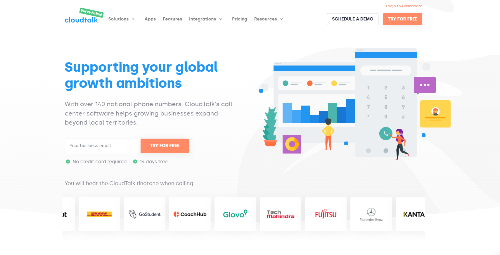 Cloudtalk VoIP-Anbieter-Website