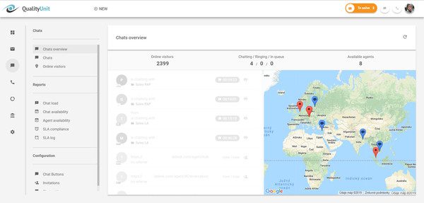 LiveAgent Chat-Übersicht Demografie