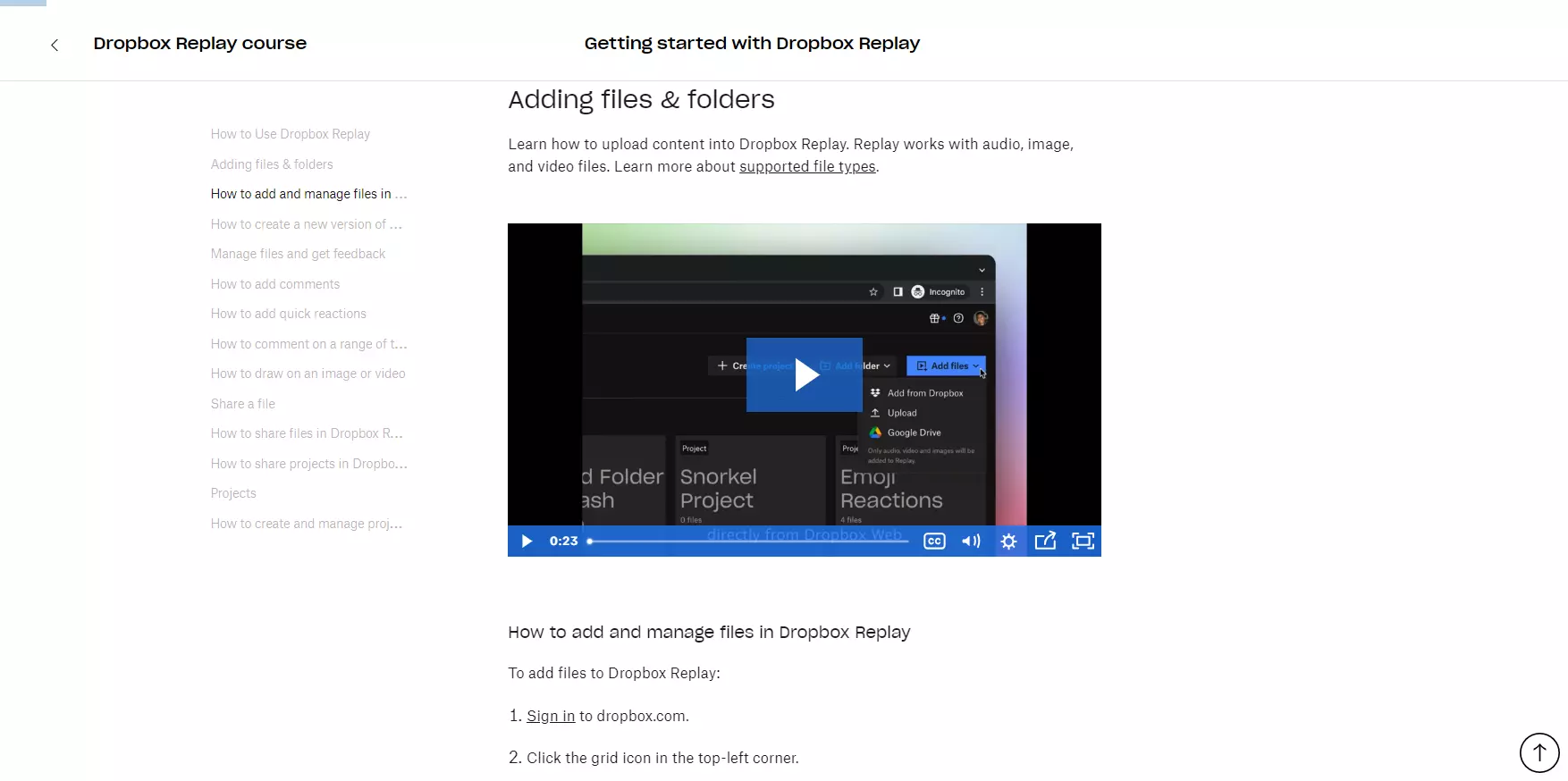 Dropbox Video-Tutorial