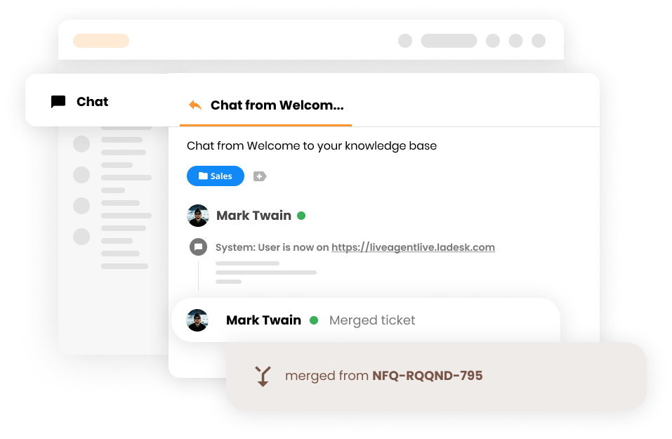 Visualisierung der Merge-Funktion in LiveAgent