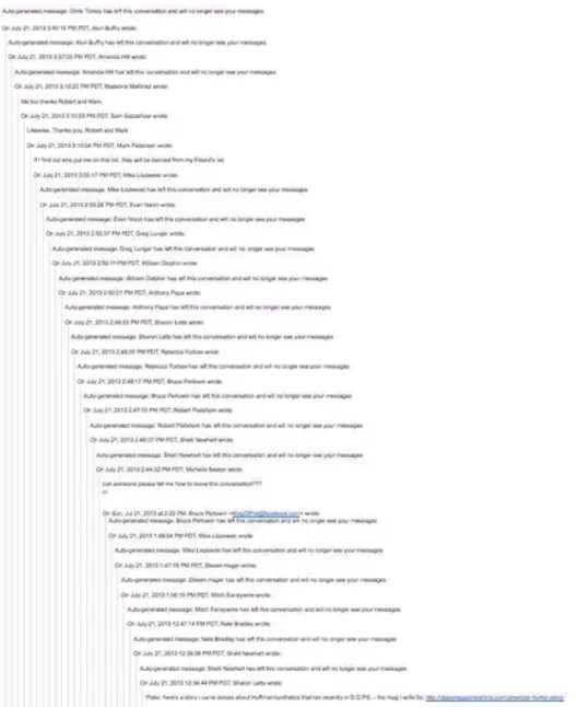 Eine lange und unorganisierte E-Mail-Kette.