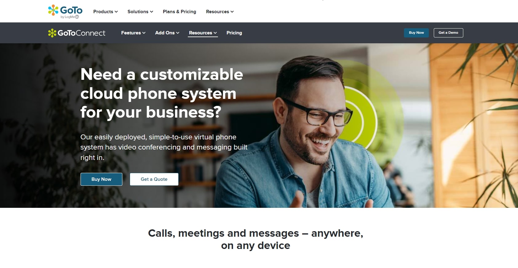 GoTo Connect Anbieter-Website