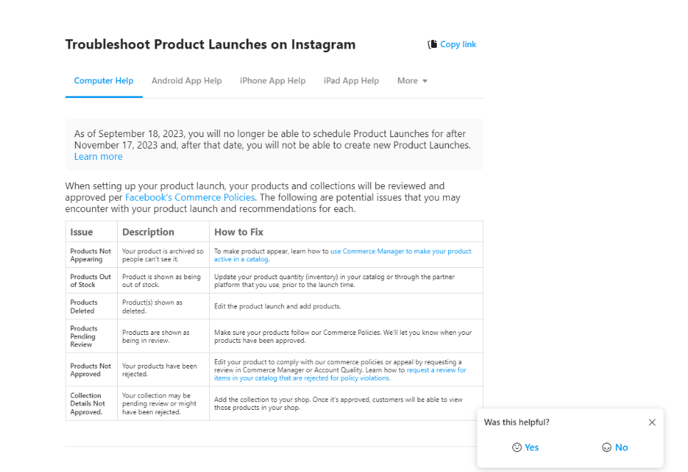 Instagram Fehlerbehebung