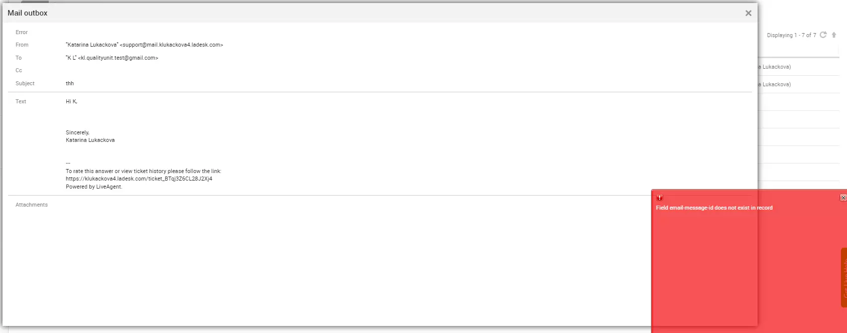 LiveAgent - Fehler bei E-Mails mit Anhängen behoben