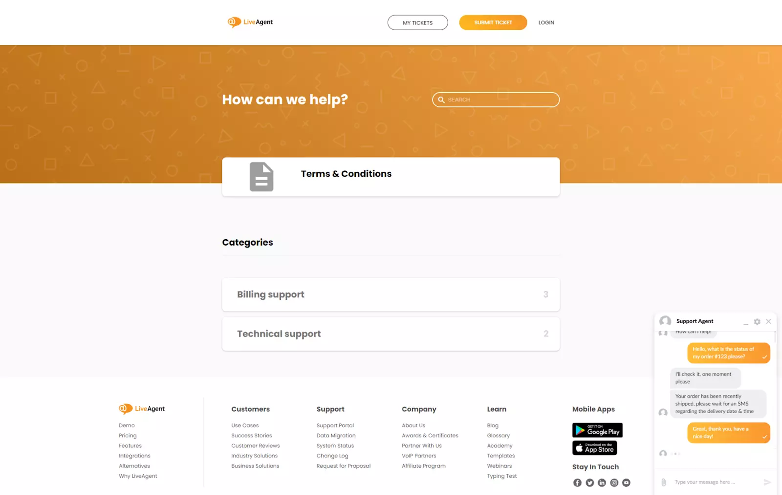 Neues Aussehen des Kundenportals und Chat-Widgets in LiveAgent