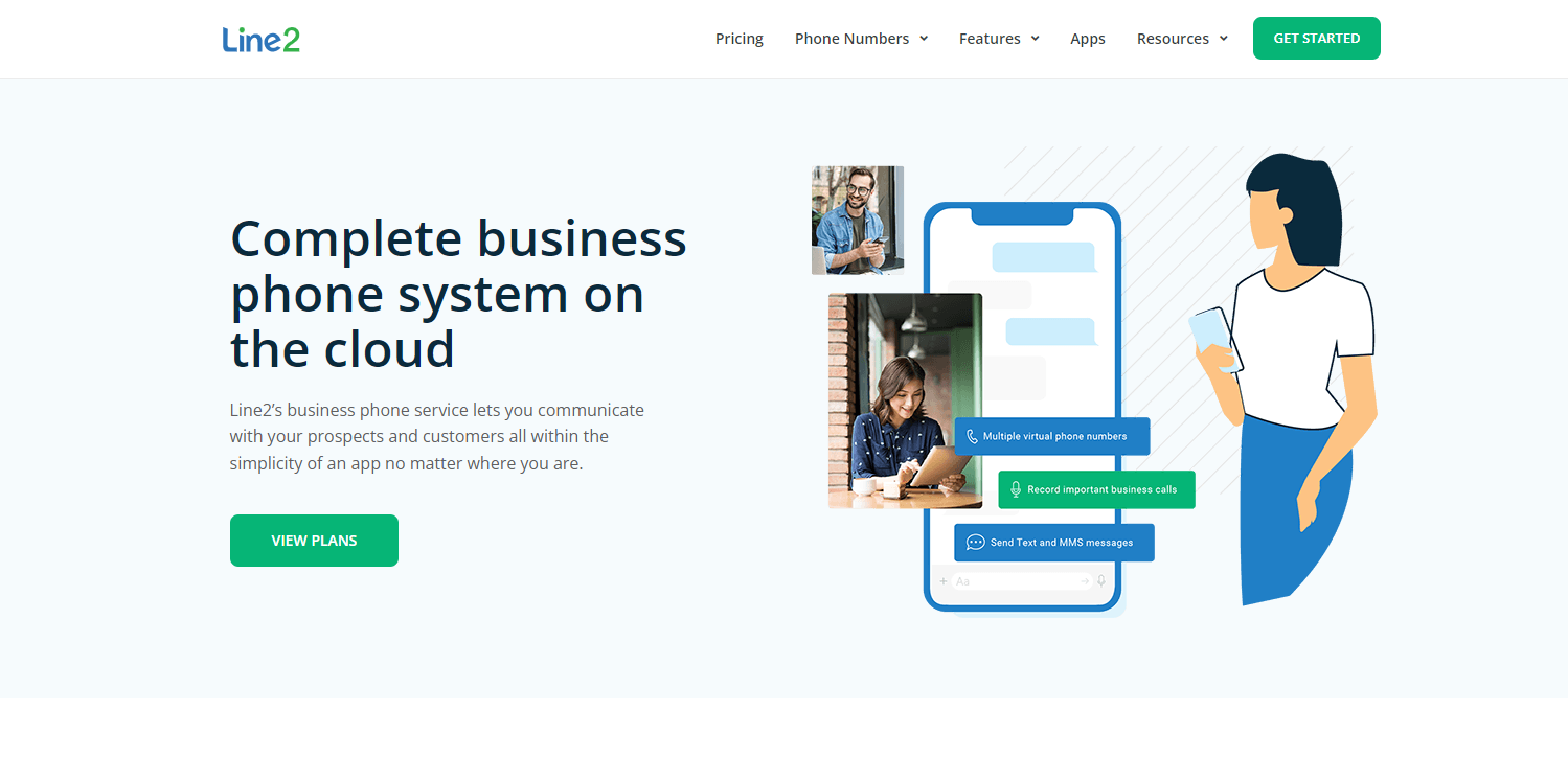 Line2 Anbieter-Website