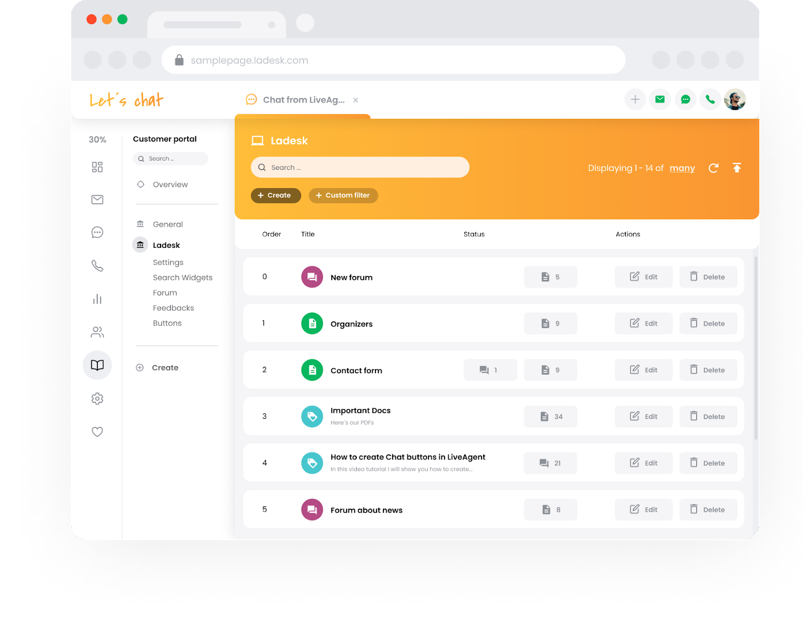 LiveAgent Wissensdatenbank Support-Portal-Anpassung