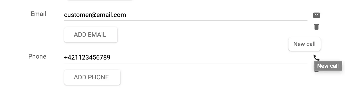 Rufen Sie einen Kunden an oder erstellen Sie ein Ticket direkt vom Bearbeitungsbildschirm