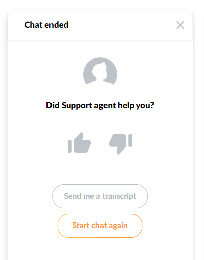 CSAT-Umfrage von LiveAgent nach einer Live-Chat-Interaktion