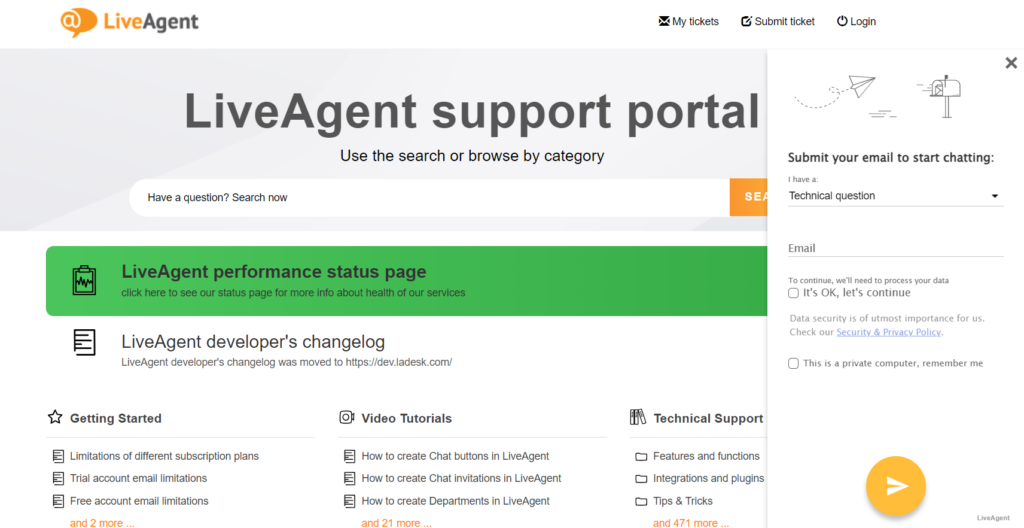 LiveAgent Wissensdatenbank-Support-Portal
