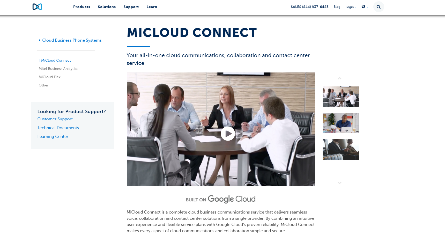 MiCloud Connect Anbieter-Website