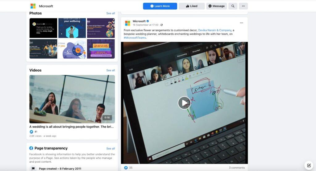 Microsoft nutzt Video-Marketing auf Facebook, um mit dem Publikum zu interagieren